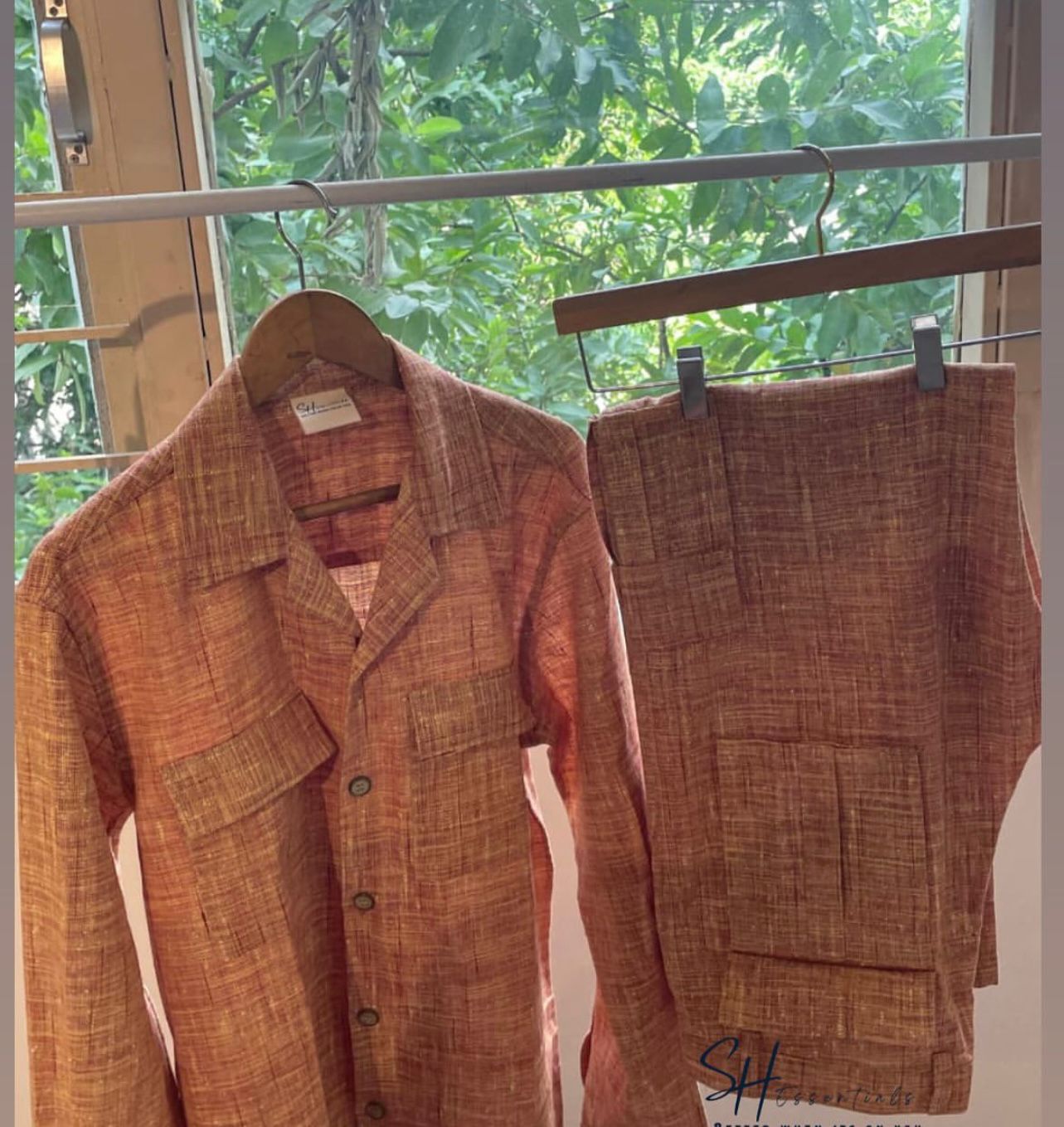 Khadi Shirt & Pants Set ā SAFFRON