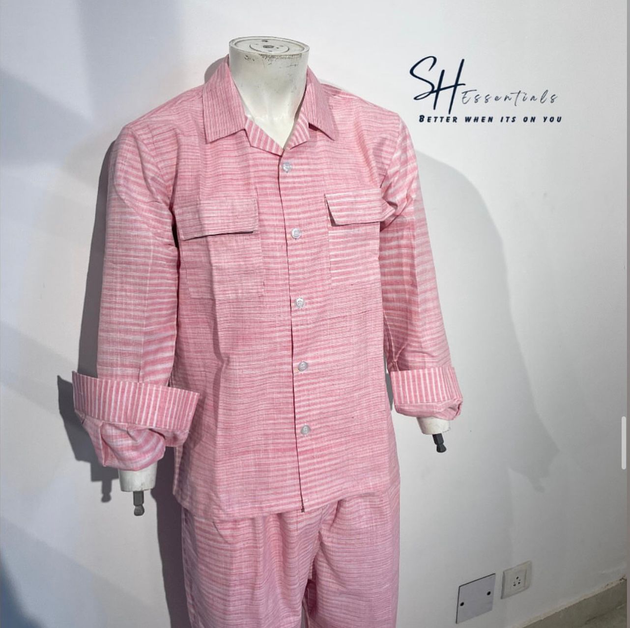 Khadi Shirt & Pants Set ā BLUSHING PINK